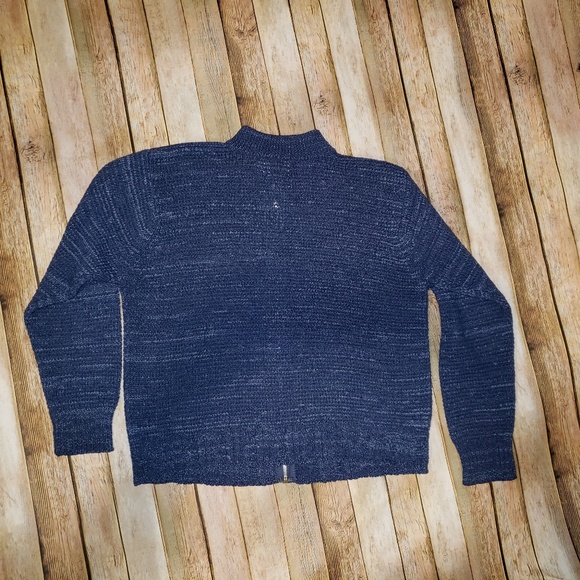 Handloomed FIA ITALIA Blue Zip Front Sweater - Picture 4 of 4